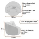 Ver imagem 3 de Poltrona Giratória 122cm Mercy Courino Caramelo - Sallar Home