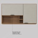 Ver imagem 2 de Armário Aéreo de Cozinha Firenze 2 Portas 120cm com Nicho - Amêndola Touch/ Nude Prime Tx Demóbile