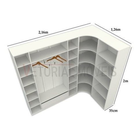 Closet Modulado Armário Colmeia Cabideiro M48 100% Mdf - Branco