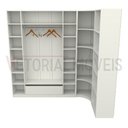 Ver imagem 3 de Closet Modulado Armário Colmeia Cabideiro M48 100% Mdf - Branco