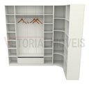 Ver imagem 3 de Closet Modulado Armário Colmeia Cabideiro M48 100% Mdf - Branco
