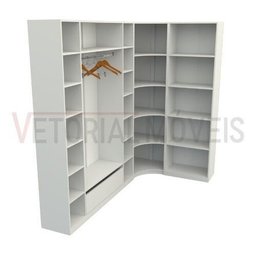 Closet Modulado Armário Colmeia Cabideiro M48 100% Mdf - Branco - 2