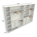 Ver imagem 1 de Kit Closet Armário Colmeia Roupeiro Cabideiro M58 100% Mdf - Branco