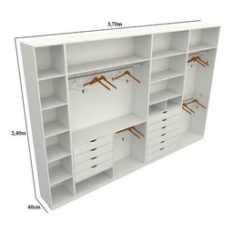 Kit Closet Armário Colmeia Roupeiro Cabideiro M58 100% Mdf - Branco - 1