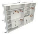 Ver imagem 1 de Kit Closet Armário Colmeia Roupeiro Cabideiro M58 100% Mdf - Branco