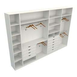 Kit Closet Armário Colmeia Roupeiro Cabideiro M58 100% Mdf - Branco - 2