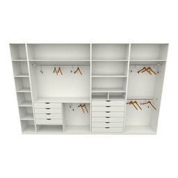 Kit Closet Armário Colmeia Roupeiro Cabideiro M58 100% Mdf - Branco - 3