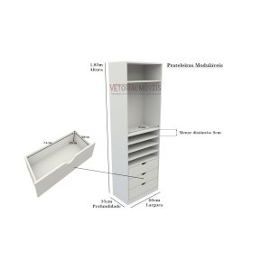 Armário Colmeia Mirela M9 100% Mdf Closet Expositor Loja