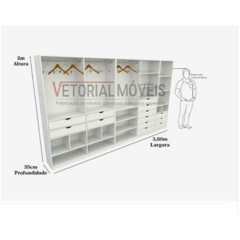 Kit Closet Armário Colmeia Roupeiro Cabideiro M41 100% Mdf