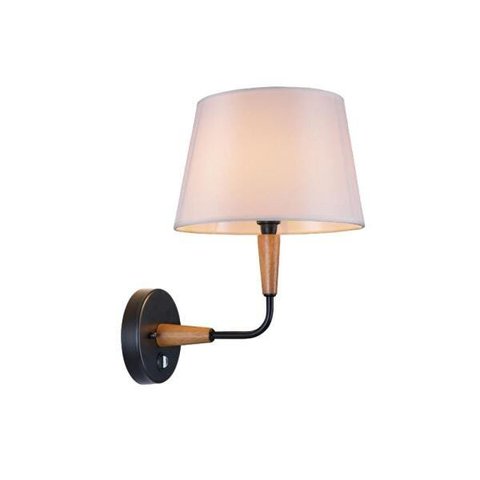 Arandela Cabeceira Standard Castanho Cúpula Algodão Cru Madelustre