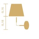 Ver imagem 2 de Arandela Cabeceira Standard Castanho Cúpula Algodão Cru Madelustre