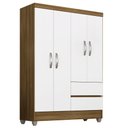 Ver imagem 2 de Guarda Roupa Solteiro Bruna 4 Portas Boreal/ Branco - Moveis Arapongas Boreal/branco