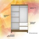 Ver imagem 4 de Guarda Roupa Solteiro Bruna 4 Portas Boreal/ Branco - Moveis Arapongas Boreal/branco