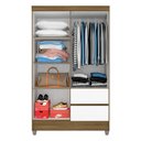 Ver imagem 3 de Guarda Roupa Solteiro Bruna 4 Portas Boreal/ Branco - Moveis Arapongas Boreal/branco