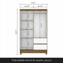 Ver imagem 5 de Guarda Roupa Solteiro Bruna 4 Portas Boreal/ Branco - Moveis Arapongas Boreal/branco