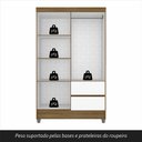 Ver imagem 6 de Guarda Roupa Solteiro Bruna 4 Portas Boreal/ Branco - Moveis Arapongas Boreal/branco