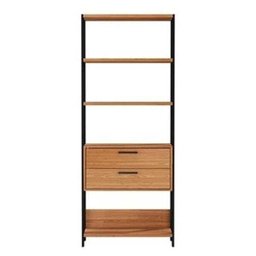 Estante Multiuso Componível 73,5cm 5 Prateleiras 2 Gavetas E91 Pradel Móveis-freijó/preto Fosco - 2