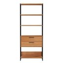 Ver imagem 2 de Estante Multiuso Componível 73,5cm 5 Prateleiras 2 Gavetas E91 Pradel Móveis-freijó/preto Fosco