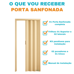 Porta Sanfonada Pvc 0,60x2,10 Multilit Bege - 4