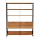 Ver imagem 2 de Kit com 2 Estantes Multiuso 1,44m Prateleiras Porta Gavetas E92 Pradel Móveis-freijó/preto Fosco