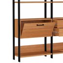 Ver imagem 4 de Kit com 2 Estantes Multiuso 1,44m Prateleiras Porta Gavetas E92 Pradel Móveis-freijó/preto Fosco