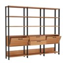 Ver imagem 3 de Kit com 3 Estantes Multiuso 2,16m Prateleiras Porta Gavetas E93 Pradel Móveis-freijó/preto Fosco