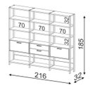 Ver imagem 4 de Kit com 3 Estantes Multiuso 2,16m Prateleiras Porta Gavetas E93 Pradel Móveis-freijó/preto Fosco