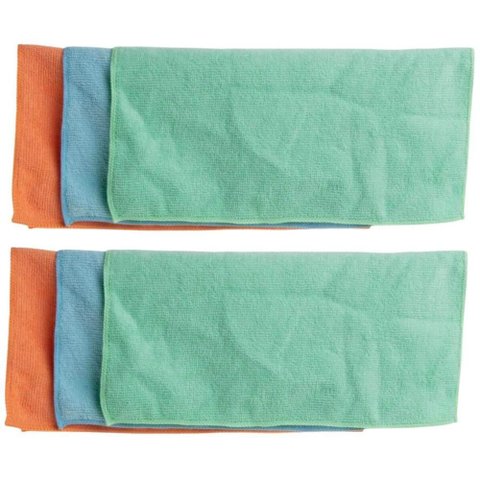 Kit 6 Panos Microfibra 30cm para Limpeza Lyor Coloridos Multiuso Casa Vidros Moveis