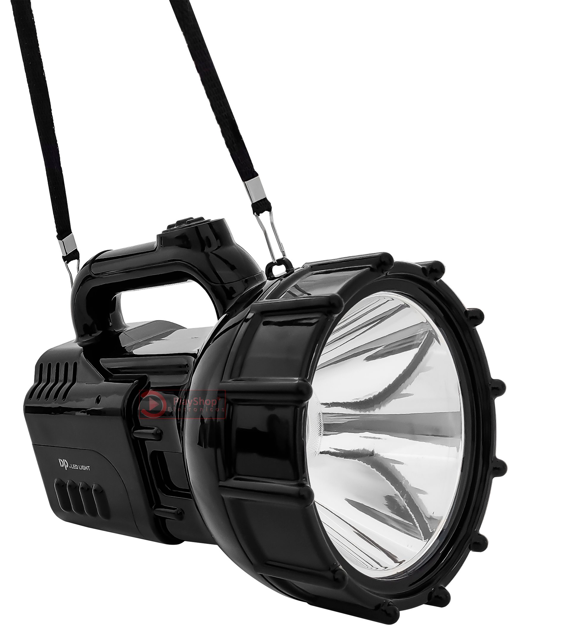 Lanterna tática Farolete Holofote Farol Recarregável LED 100W Fazenda Sitio Chácara - 10