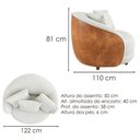 Ver imagem 3 de Poltrona Decorativa Maya Pes Madeira Boucle e Courino Tce 1010 Tcs 727 Moll