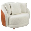 Ver imagem 1 de Poltrona Decorativa Maya Pes Madeira Boucle e Courino Tce 1010 Tcs 727 Moll