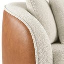 Ver imagem 6 de Poltrona Decorativa Maya Pes Madeira Boucle e Courino Tce 1010 Tcs 727 Moll