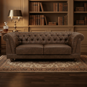 Ver imagem 2 de Sofá Chesterfield 2 Lugares 190cm Courino Premium Retrô Luxo Capitóné Sala Estar Recepção Escritório