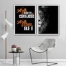 Conjunto de 2 quadros decorativos Evangélico - Seja forte como Ele é - 1
