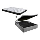 Ver imagem 1 de Cama Box Baú Casal Conforto Sintético Cinza + Colchão Casal Conforto Espuma D33 28x138x188