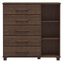Ver imagem 5 de Cômoda Decorativa Madeira Maciça Naipe 5 Gavetas Café - G74 - Gran Belo