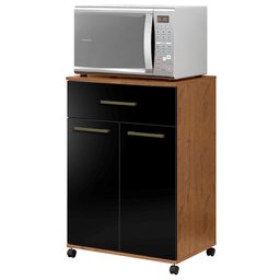 Balcão Para Cozinha 2 Portas 1 Gaveta Natura Preto Primor Zanzini - 2