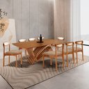 Ver imagem 1 de Sala de Jantar Mesa Vênus 240cm Tampo Laminado Canto Barril e 8 Cad Noronha Premium