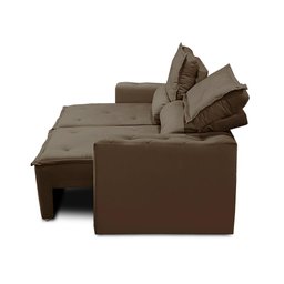 Sofá Retrátil e Reclinável 2 lugares com Molas 1,50m Livia Suede Marrom Adonai Estofados - 7