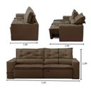 Ver imagem 3 de Sofá Retrátil e Reclinável 2 lugares com Molas 1,50m Livia Suede Marrom Adonai Estofados