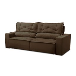Sofá Retrátil e Reclinável 2 lugares com Molas 1,50m Livia Suede Marrom Adonai Estofados - 5
