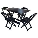 Ver imagem 1 de Jogo De Mesa De Madeira 1,20X70 C/ 04 Cadeiras Preto - Preto
