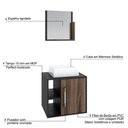 Ver imagem 4 de Conjunto Balcão com Cuba Q32 e Espelheira Soft 500 Preto Ônix com Carvalho Dark Preto Ônix com