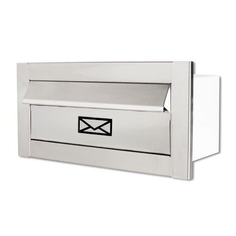 Caixa de Correio Carta Frente em Inox Escovado 20 Cm Profundidade