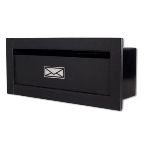 Caixa Correio Techinox Carta Luxo Linear Preta Fosca 20 Cm Profundidade