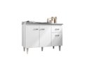 Ver imagem 1 de Balcão Gabinete para Cozinha Gabriela 120cm 3 Portas 1 Gaveta:branco