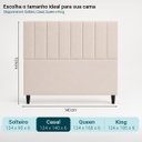Ver imagem 4 de Cabeceira Estofada Elen Moderna para Quarto Cama Box Casal 140 cm Tecido Suede Bege