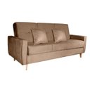 Ver imagem 2 de Sofá Cama Pâmela com Baú 3 Lugares em Veludo Matrix