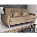 Ver imagem 1 de Sofá Cama Pâmela com Baú 3 Lugares em Veludo Matrix