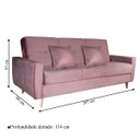 Ver imagem 3 de Sofá Cama Pâmela com Baú 3 Lugares em Veludo Matrix